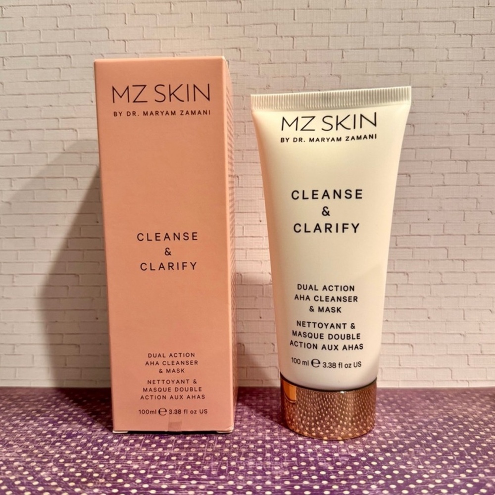 MZ SKIN CLEANSE & CLARIFY DUAL ACTION AHA CLEANSER MASK BRIGHTENING GLOW WRINKLE - Picture 2 of 8